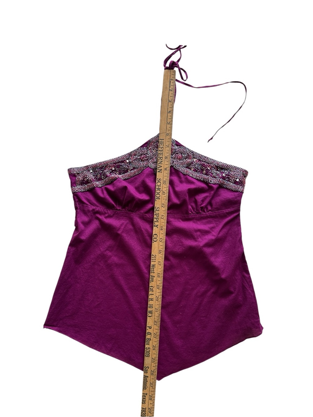 Vintage y2k Bebe beaded halter top - Picture 5 of 9